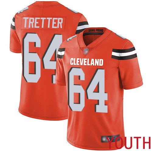 Cleveland Browns JC Tretter Youth Orange Limited Jersey #64 NFL Football Alternate Vapor Untouchable->youth nfl jersey->Youth Jersey